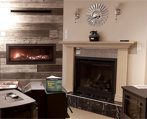 Wall mount fireplace with mantel