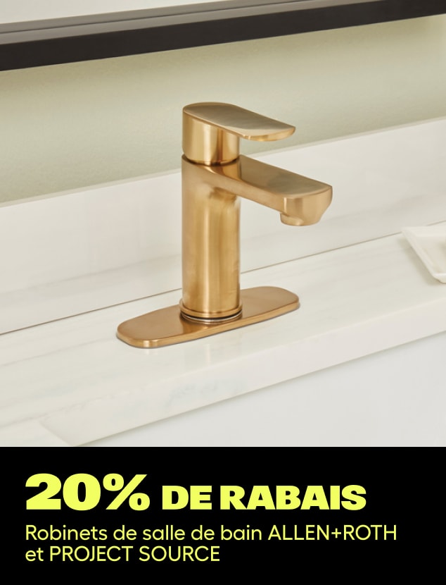 20% de rabais
Robinets de salle de bain ALLEN+ROTH et PROJECT SOURCE