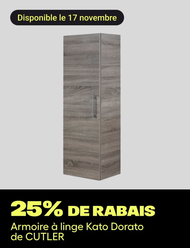 Offre du jour Armoire à linge Kato Dorato Silhouette 1 porte et 3 tablettes CUTLER