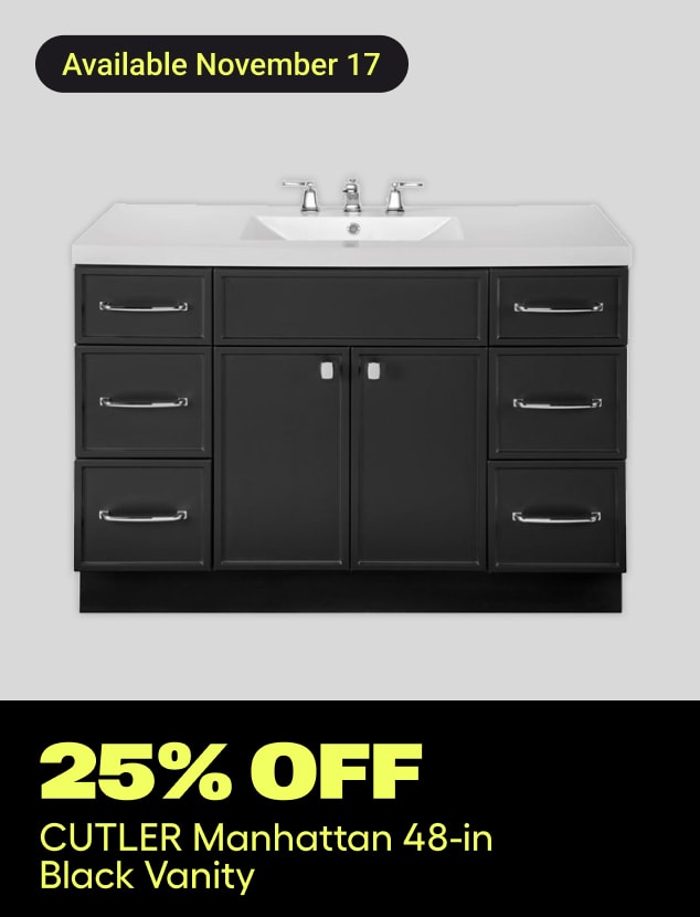 CUTLER Manhattan 48-in Black Freestanding Vanity Daily Offer