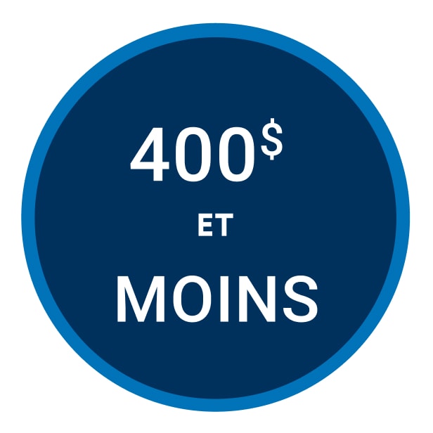 400 $ et moins