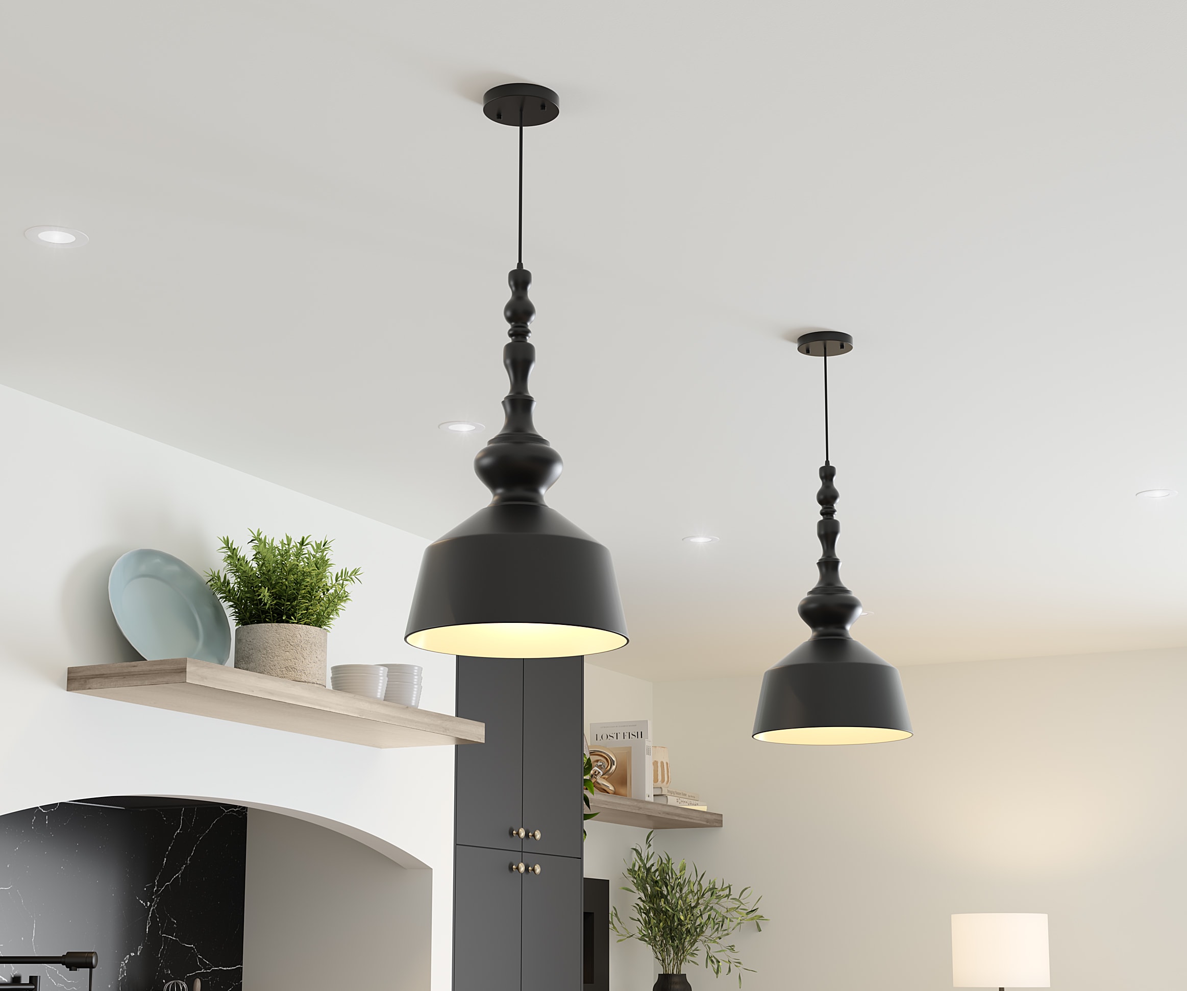 Luminaires de cuisine noir mat