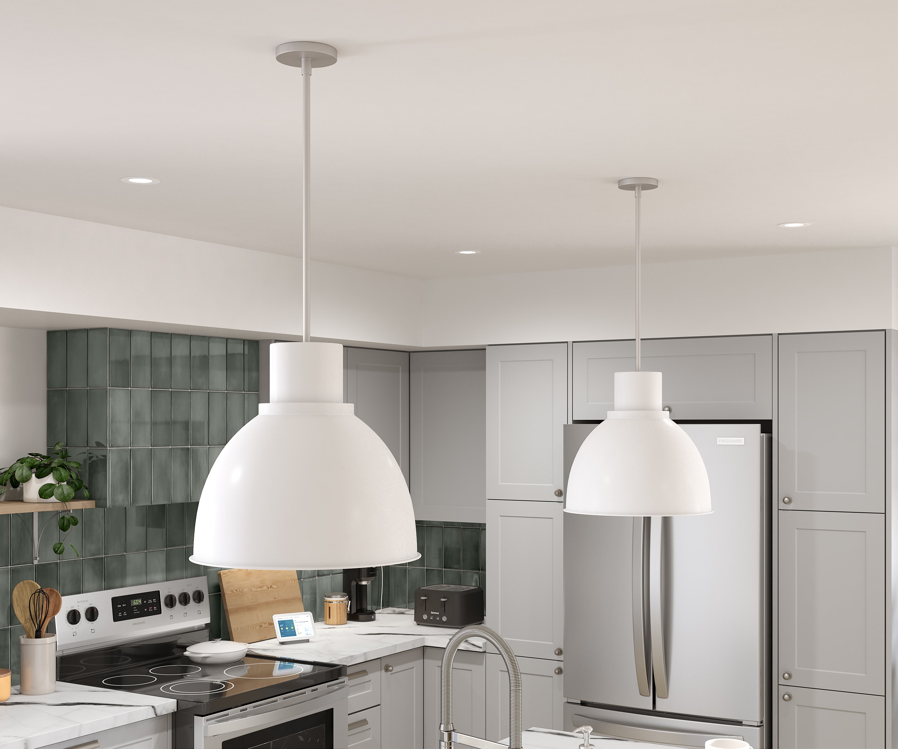 Luminaires de cuisine suspendus blancs