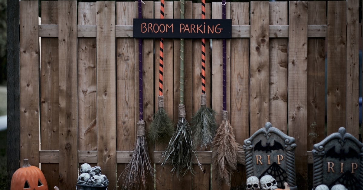 DIY Halloween Decorations: Broom Parking