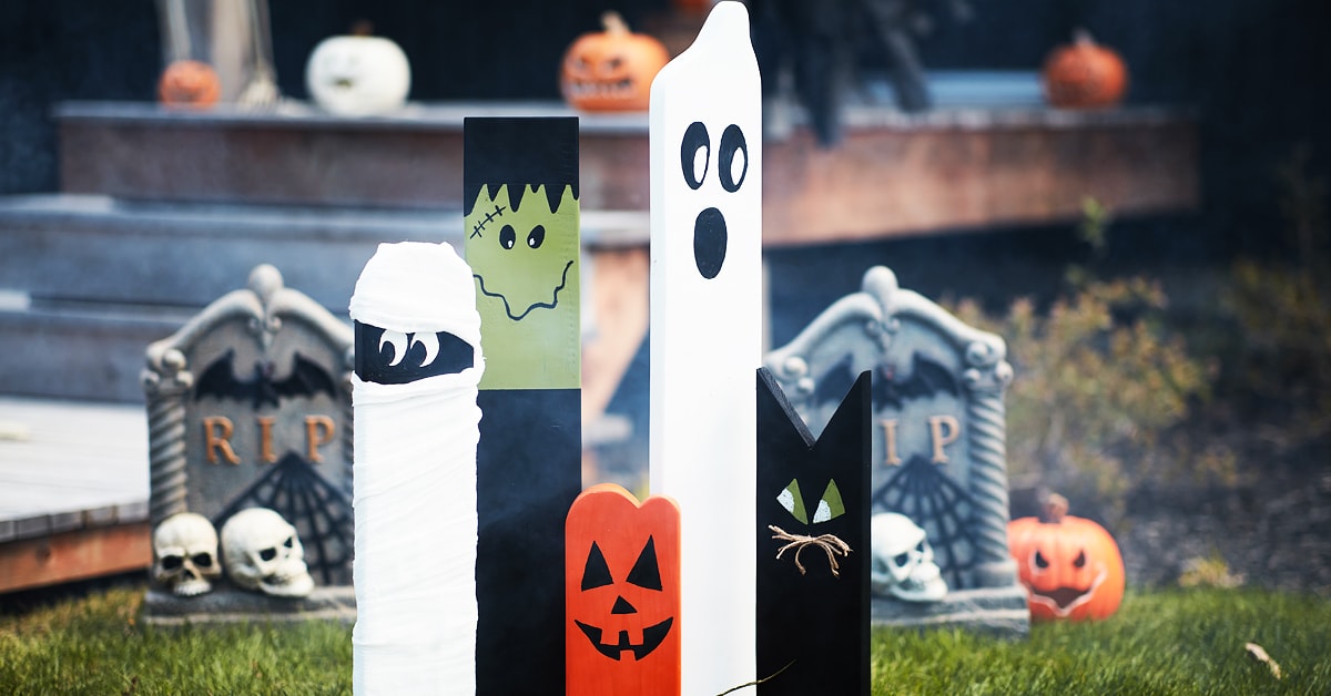 Décorations d’Halloween à faire soi-même : personnages en bois