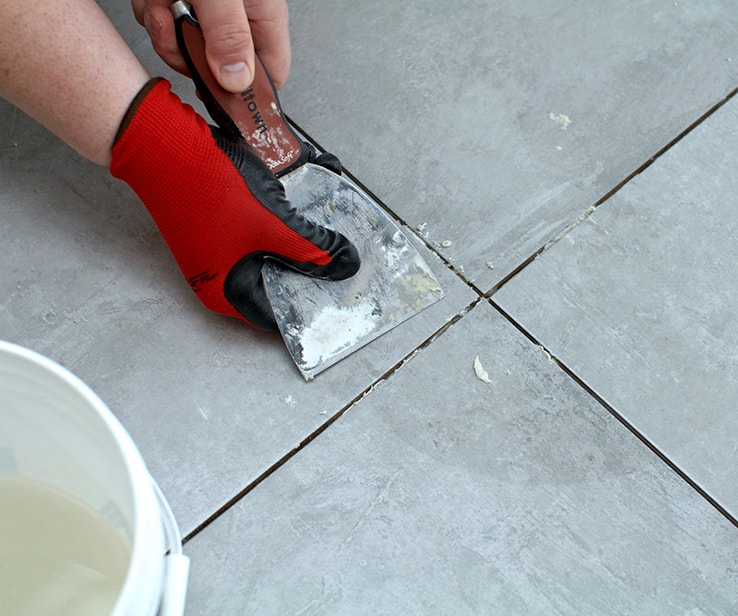 Person using a putty knife