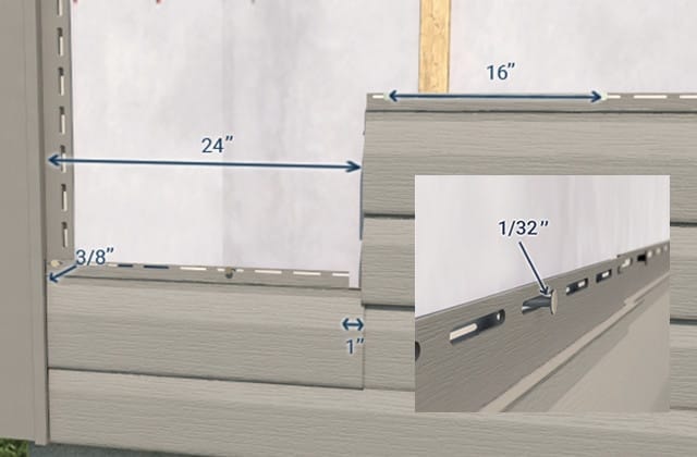 Illustration showing expansion gaps and other measurements