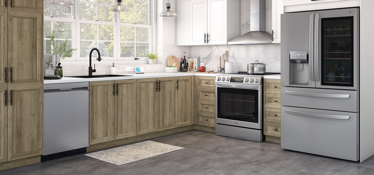 Kitchen with tile flooring