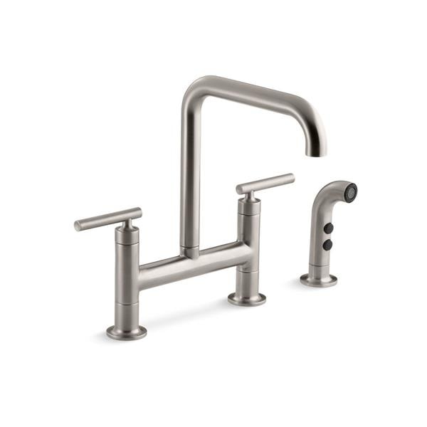 Stainless steel widespread faucet