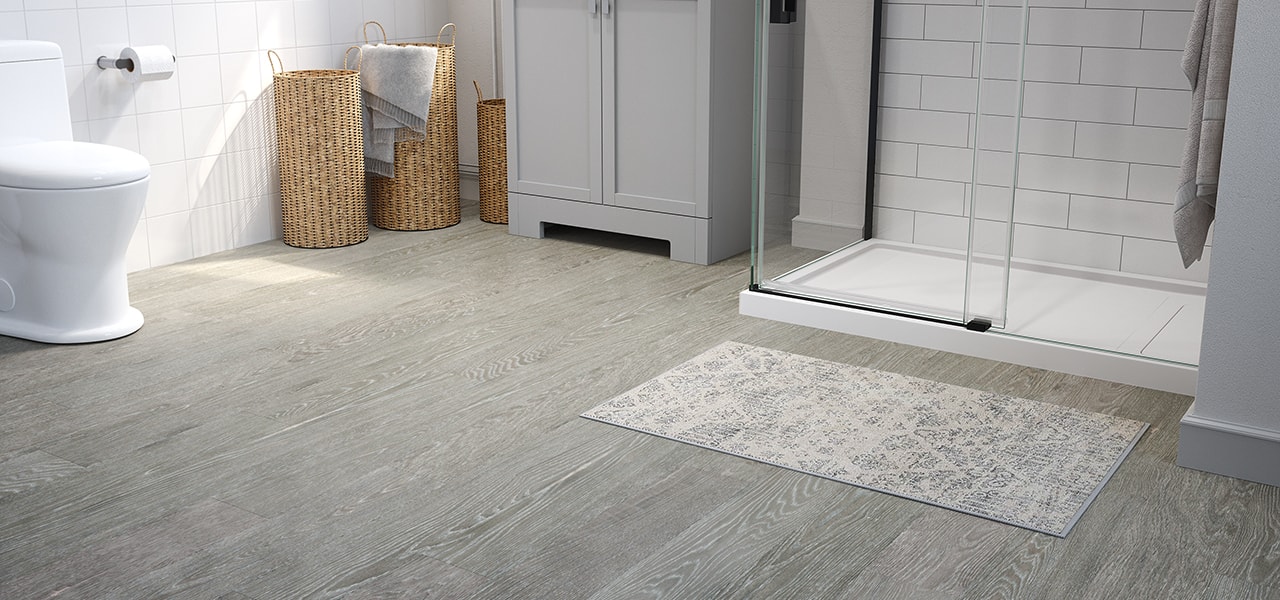 Plancher de vinyle gris moderne