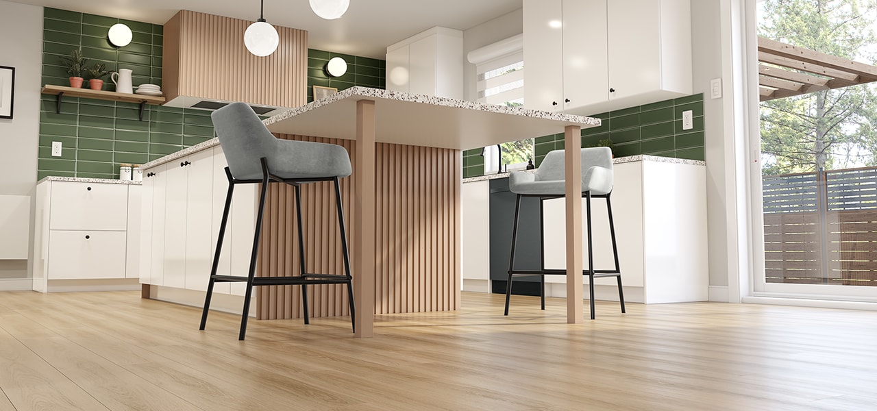 Kitchen with vinyl flooring