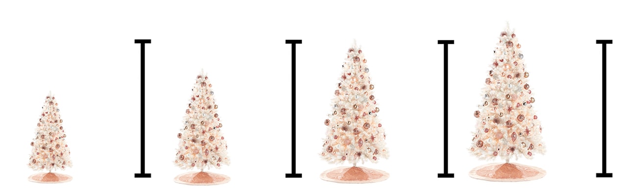 Sapins de Noël de tailles différentes