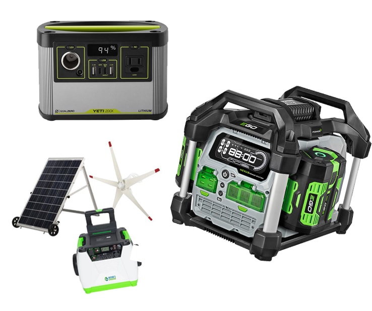 Eco-friendly solar- and battery-powered generators