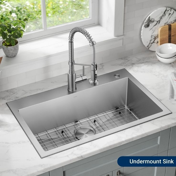 Stainless steel undermount kitchen sink