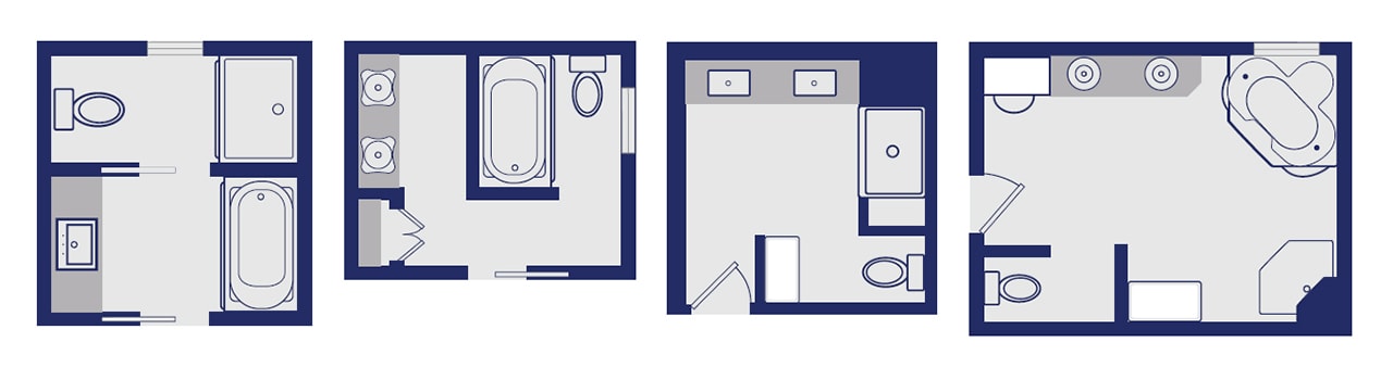 4 bathroom layouts