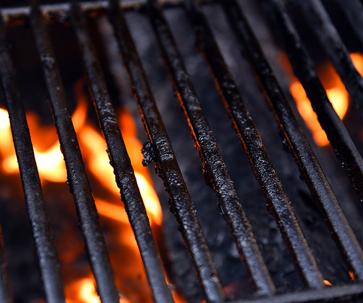 Dirty barbecue grates