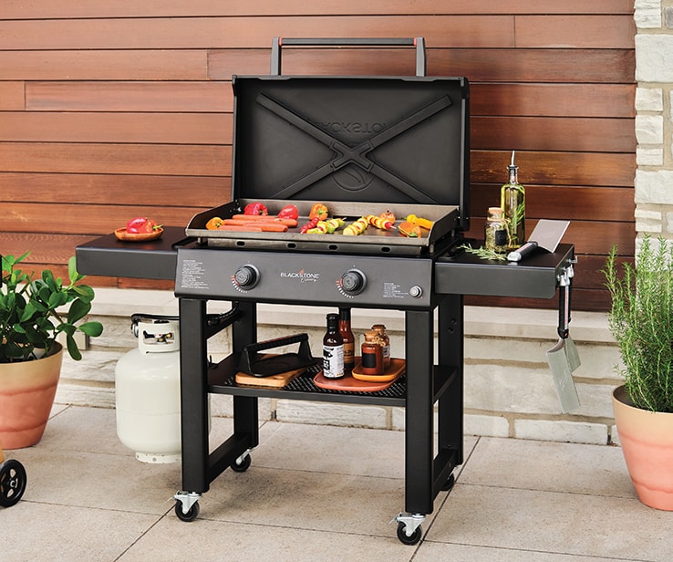 A griddle barbecue