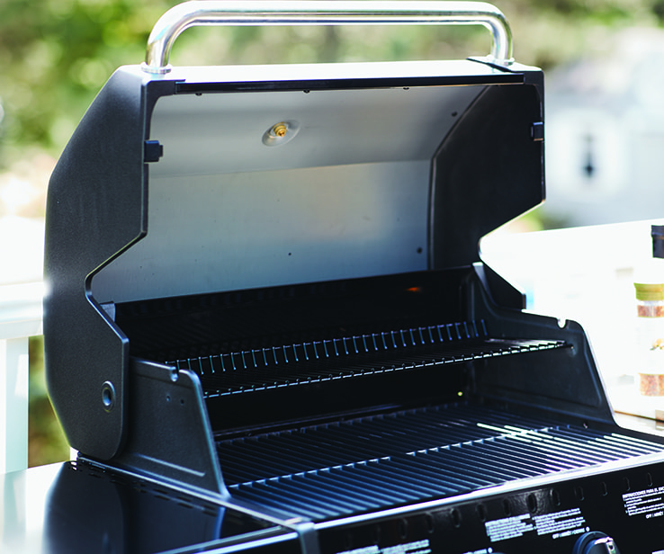 The inside of a clean barbecue