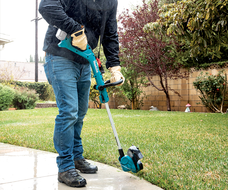 Man using a string trimmer