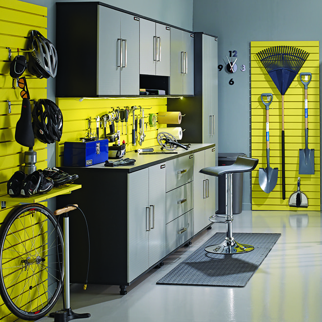 Modern garage with storage solutions