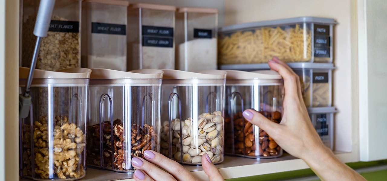 Clear containers filled with food