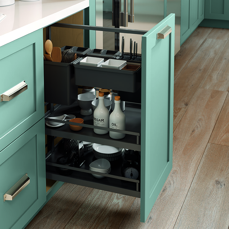 Sliding drawer in a kitchen