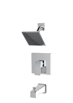 Robinet de bain de douche carré chrome