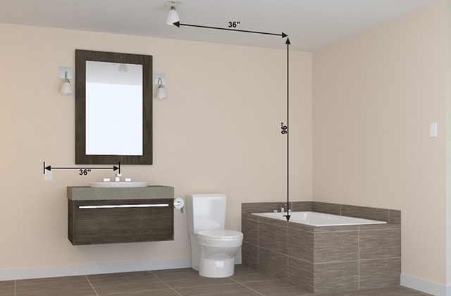 Illustration of bathroom fixture locations