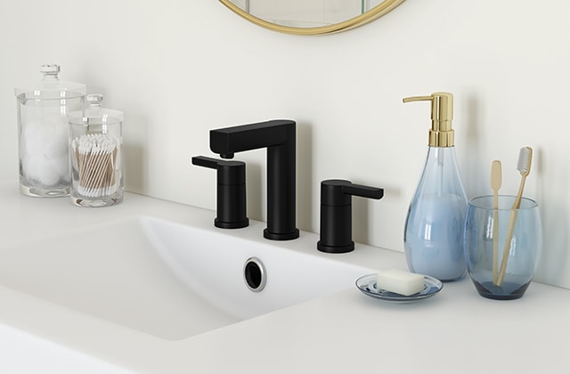 Matte black vanity faucet