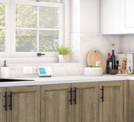 Kitchen with a white countertop