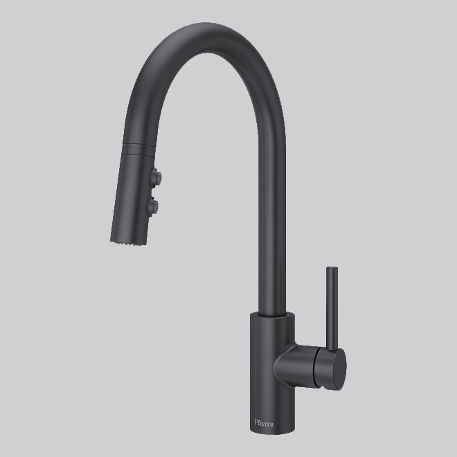 Matte black kitchen faucet