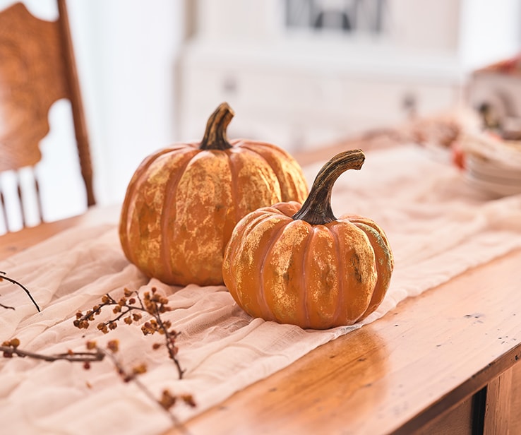 Orange and gold pumpkins