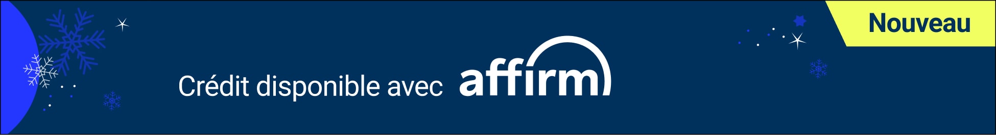 Crédits disponibles avec Affirm