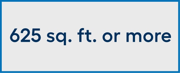 625 sq. ft. or more Category