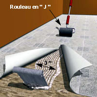 Pose des feuilles à joindre sur le plancher