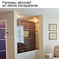 Panneau décoratif en résine transparente