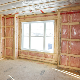 Window during house construction